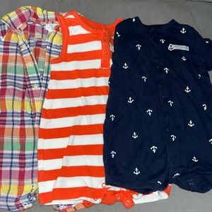 Chaps, Gap and Carters 3 Month Summer Rompers Bundle X3